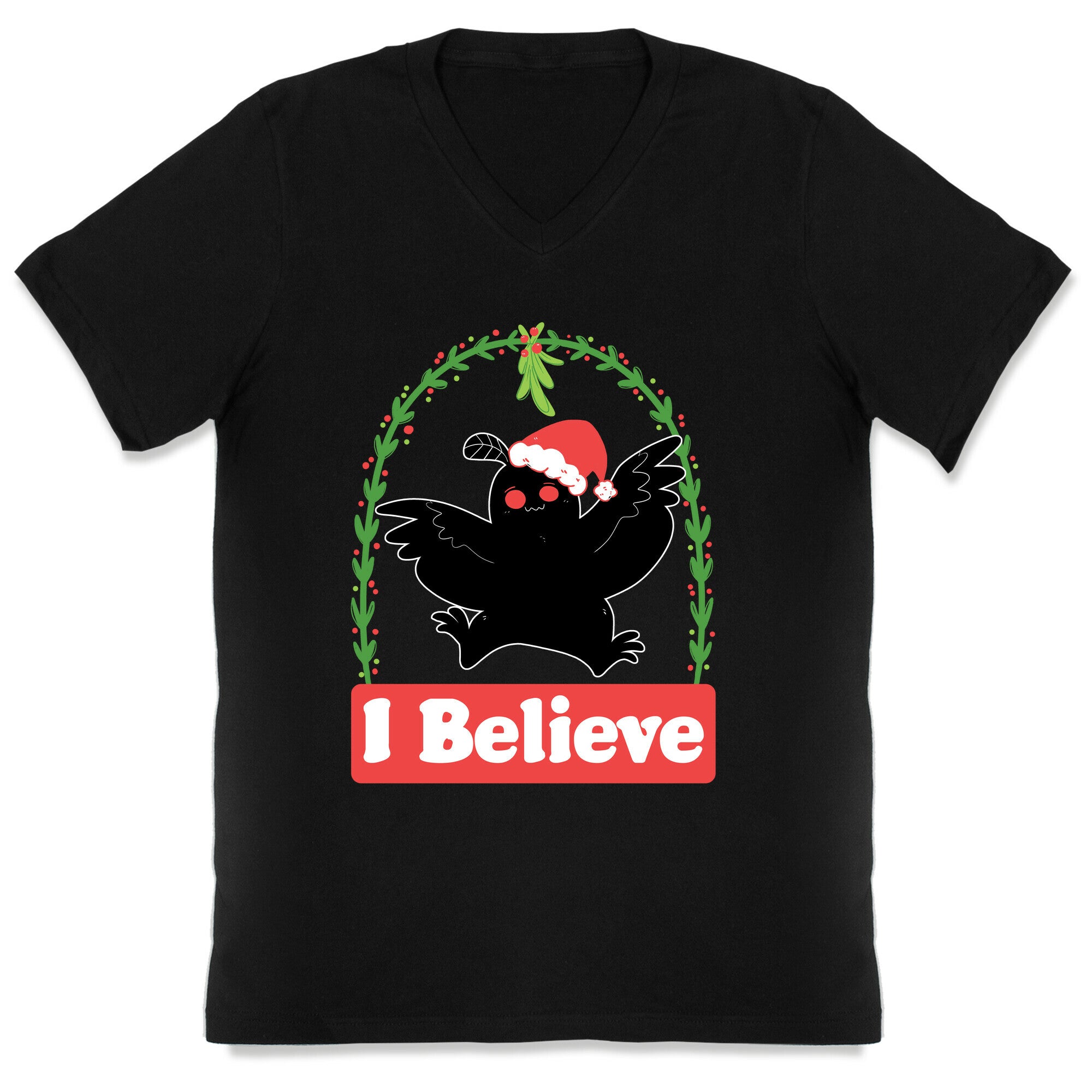 I Believe - Christmas Mothman  V-Neck